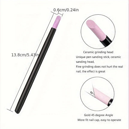 1/3PC Exfoliating stick Nail edge exfoliating tool Nail sanding Tool Engraving pen Sanding stone pen