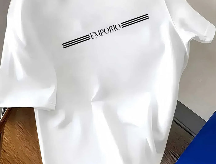 T-shirt da uomo di lusso in cotone 100% puro con stampa logo, a maniche corte, abbigliamento maschile di alta qualità, streetwear