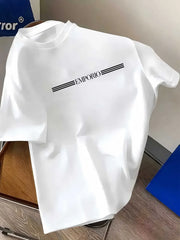 T-shirt da uomo di lusso in cotone 100% puro con stampa logo, a maniche corte, abbigliamento maschile di alta qualità, streetwear