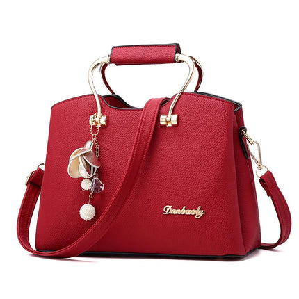 Yogodlns Luxury Pendant Handbag For Women PU Leather Tassel Shuolder Bag Designer Handle Bag Brand Shopping Mommy Shoudler Bag PlatiNum