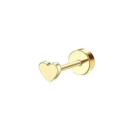 Bobisty 1PC Orecchini con retro piatto per donna Orecchini in acciaio chirurgico ipoallergenico per orecchie sensibili 20G Cartilagine Piccolo cerchio a bottone PlatiNum