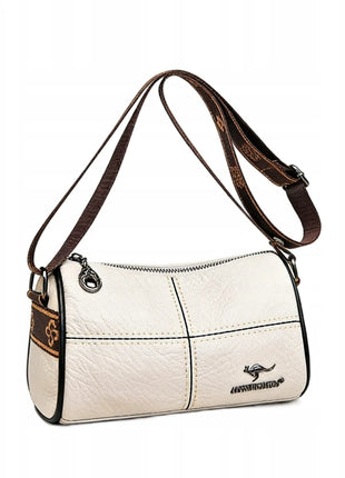 Elegante Borsa a Tracolla in Pelle per Donna, Bianca, Piccola, con Cinturino Regolabile