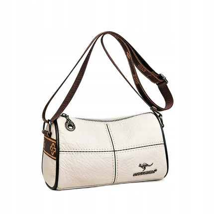 Elegante Borsa a Tracolla in Pelle per Donna, Bianca, Piccola, con Cinturino Regolabile