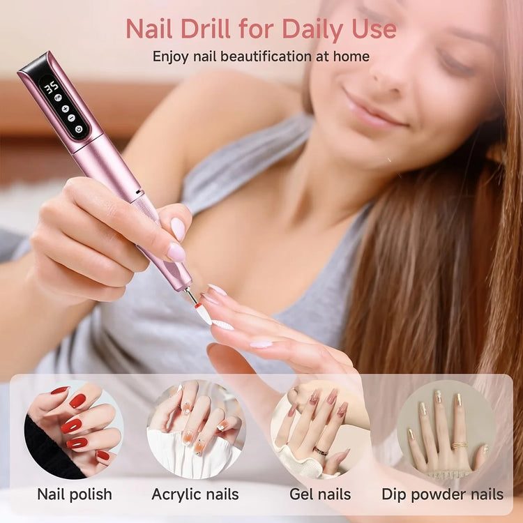 Portable Electric Nail Drill, USB Powered, Professional Electric Nail File Kit, Suitable For Acrylic & Gel Nails - Easy Manicure & Polishing - Efficient & Easy-To-Use Nail Care Tool, Nail Polishing & Shaping Tool, Suitable Fo