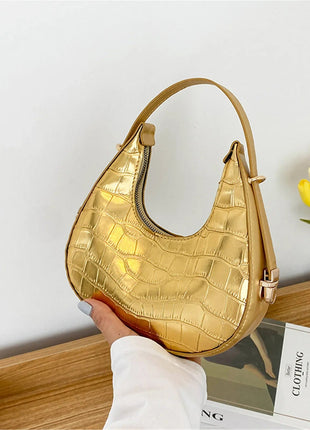 Fashion Stone Pattern Shoulder Bag Women'S Small Handle Underarm Bag Clutch Luxury Women'S Handbag Tote Bag Mini Dumpling Bag PlatiNum