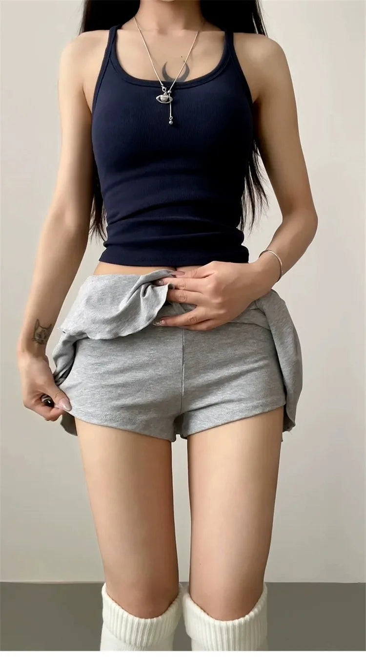 Minigonne Arricciate alla Moda con Vita Alta, Gonne Sportive Slim da Yoga per Donne, Abbigliamento Femminile Estivo Y2K Casual Anti-Esposizione