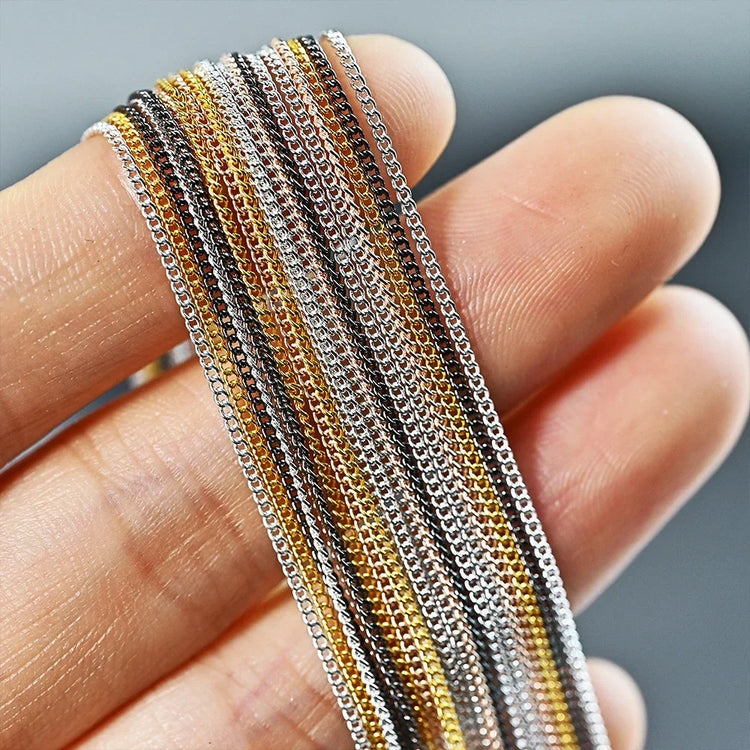 100CM Metal Chain Nail Art Rhinestone Gold/Silver Alloy Studs Nail Art Decorations Chains DIY Design Manicure Jewelry Accessory 2028