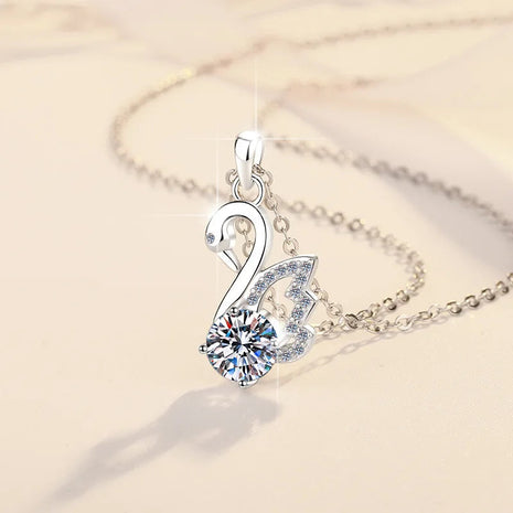 Collana con Ciondolo in Argento 925, Elegante per Donne, Gioielli Nuziali in Argento Sterling, Accessori Raffinati, Regali di Moda per Feste PlatiNum