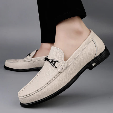 Mocassini in Vera Pelle per Uomo, Scarpe Casual Classiche per Lavoro e Pendolarismo, Slip-on Comodi per Passeggiate