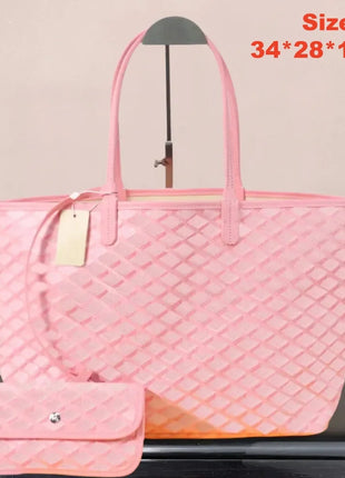 Borsa tote da donna in vera pelle da 34 cm, borsa alla moda, set da 2 pezzi con mini portafoglio in pelle abbinato per lo shopping quotidiano