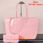Borsa tote da donna in vera pelle da 34 cm, borsa alla moda, set da 2 pezzi con mini portafoglio in pelle abbinato per lo shopping quotidiano