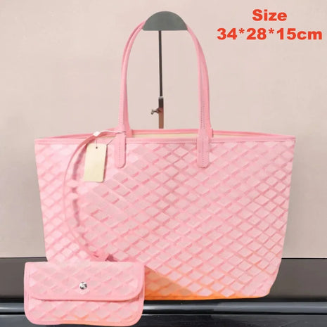 Borsa tote da donna in vera pelle da 34 cm, borsa alla moda, set da 2 pezzi con mini portafoglio in pelle abbinato per lo shopping quotidiano