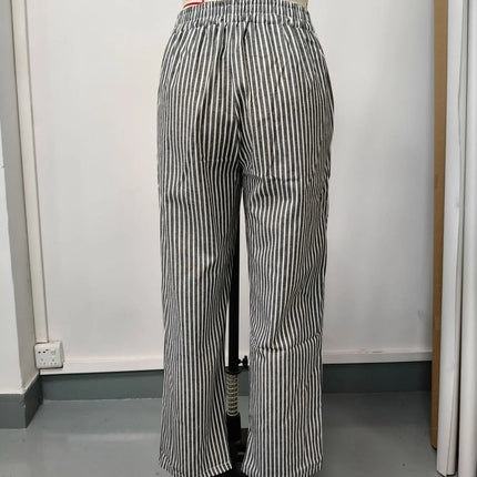 Pantaloni casual con coulisse in vita elastica stampata a righe larghe alla moda da donna europea e americana transfrontaliera estiva platinumshop