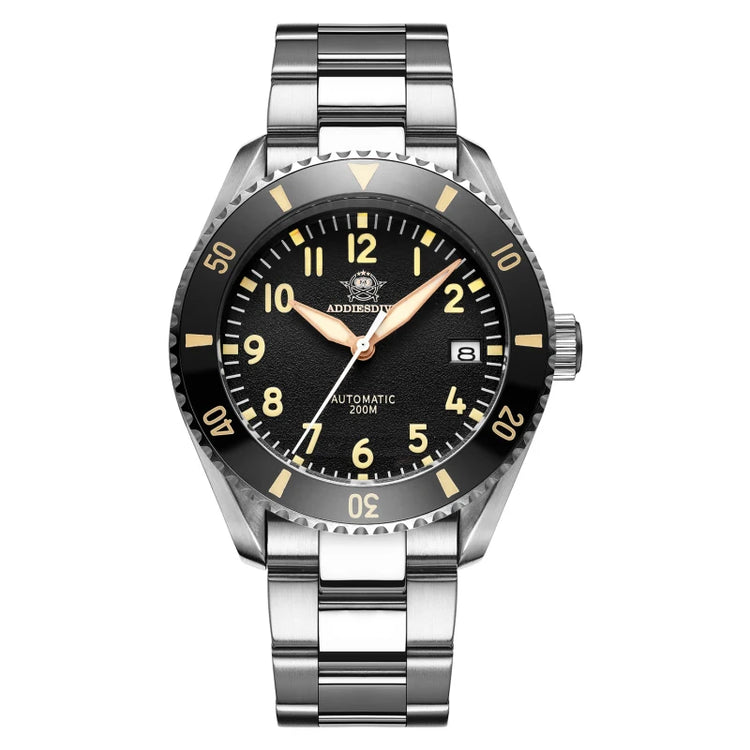 ADDIESDIVE Luxury Men's Watch MY-H9 Sapphire Crystal Ceramic Bezel 200m Waterproof Retro Luminous Diving Mechanical Wristwatch