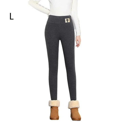 Women Leggings Fashion Wool Fleece Trousers High Waist Women Leggings Winter Thicken Leggings Cashmere Lambskin Warm Pants PlatiNum