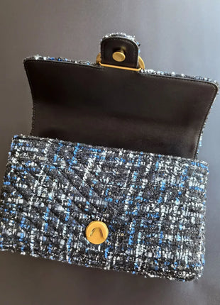 Nuova Borsa a Tracolla/Crossbody da Donna 2026 Ispirata a Pinko in Tweed con Cigno, in Vera Pelle