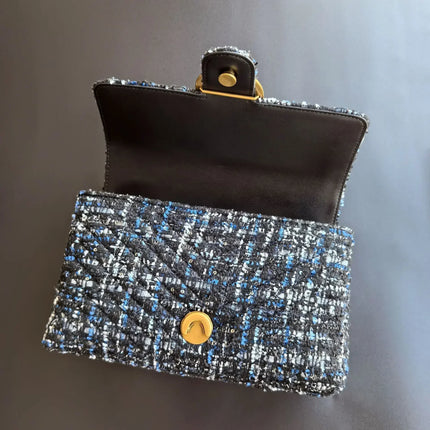 Nuova Borsa a Tracolla/Crossbody da Donna 2026 Ispirata a Pinko in Tweed con Cigno, in Vera Pelle