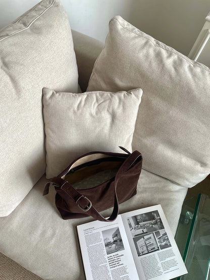 Motingsome Natural Soft Suede Woman Bags Large Capacity Handbag Big Underarm Messenger Bag Shoulder Purse Casual Tote 2025 New