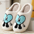 Comwarm pantofole invernali in pelliccia Fulffy per le donne pantofole piatte in pile di peluche con cuore d'amore dolce scarpe in cotone per interni casa coppia diapositive