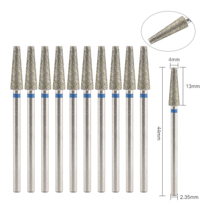 10Pcs Diamond Milling Cutter For Manicure Electric Nail Drill Bits Accessory Pedicure Machine Nail File Gel Remover Tool