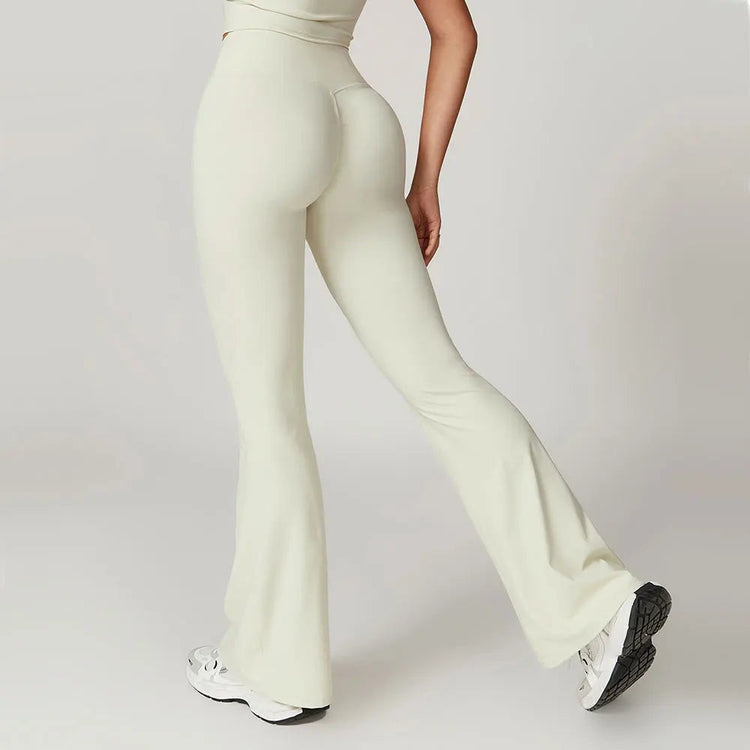 Flare Leggings Yoga Pants Women Bell-bottoms Yoga Tights High Waist Fitness Pants Stretch Gym Workout Sports Push Up Leggings PlatiNum