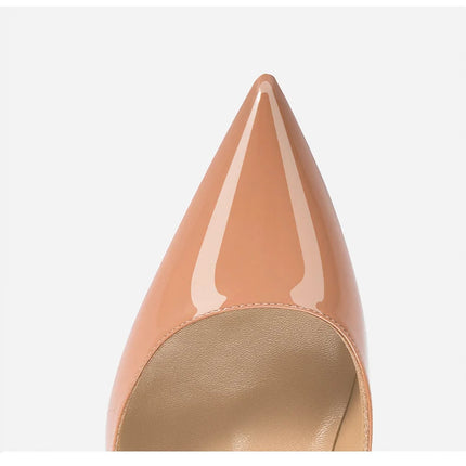 Tacchi da donna Colore nudo Tacco alto elegante da donna Scarpe nere di lusso donna 2025 Fondo rosso lucido Punta a punta Party Ladies Women platinumshop