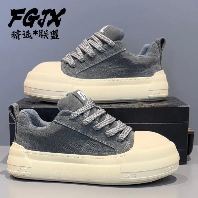 Men's Leather Platform Sneakers Breathable Versatile Men Casual Shoes Comfortable Fashion Male Running Sports Tenis Shoes Hombre