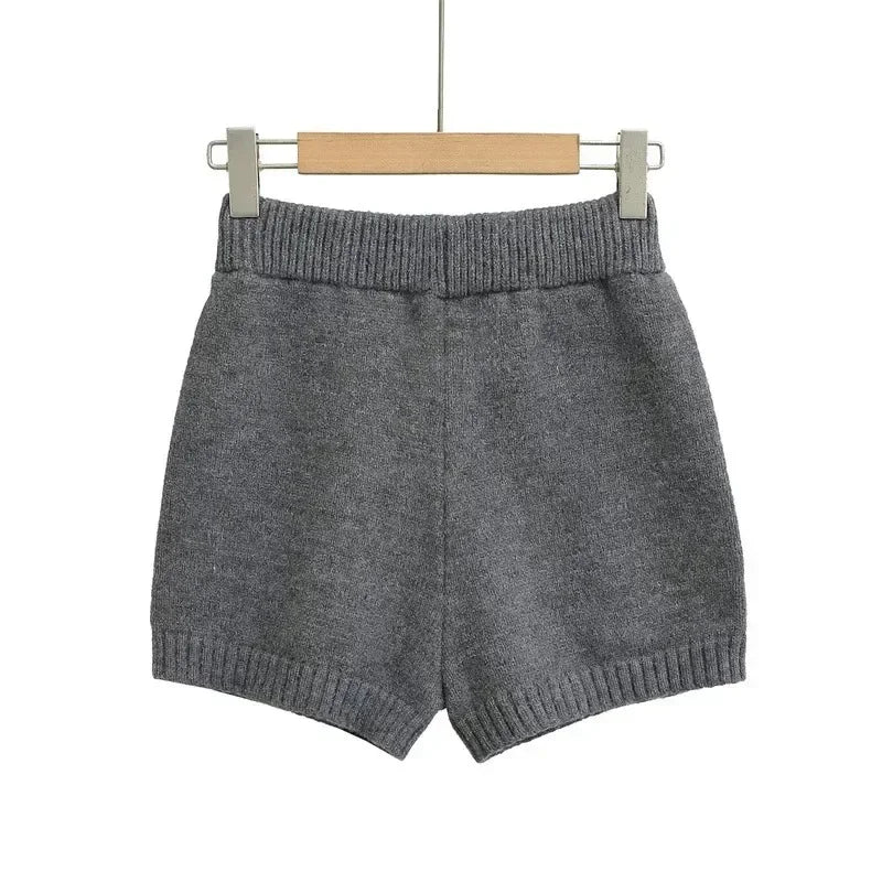Hot Sexy Knit Shorts Women Korean Fashion Casual Outerwear Sheath Mini Pants 2025 Spring Solid Versatile Y2k Streetwear