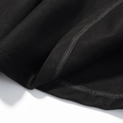 5 Colors New Autumn High Collar Woolen Cape Coat Tie Bow Sashes Long Bat Sleeve Front Buttons Cloak Shawl Jacket Loose Outerwear