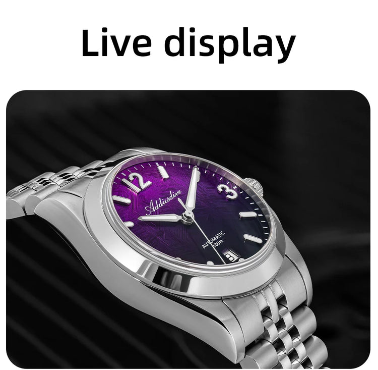 ADDIESDIVE New Watches AD2547 Sapphire 39mm Luxury Men Automatic Wristwatch Japan 8215 Mechanical BGW9 Luminous Waterproof 100m