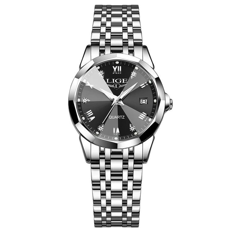 LIGE Orologio al Quarzo di Lusso per Donna, Elegante Bracciale Luminoso e Impermeabile, Regalo Ideale platinumshop