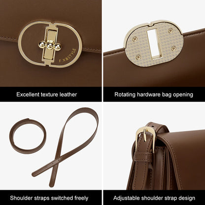 FOXER Brand Split Leather Women's Shoulder Bag 2025 New Luxury Design Female Retro Crossbody Purse Gift for Mom