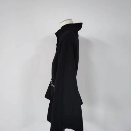 Belt Poncho Capes Women Black Cloaks Winter Coats Woman 2025 Bat Sleeve Cape Coats for Women Fashion Women's Cape Jacket