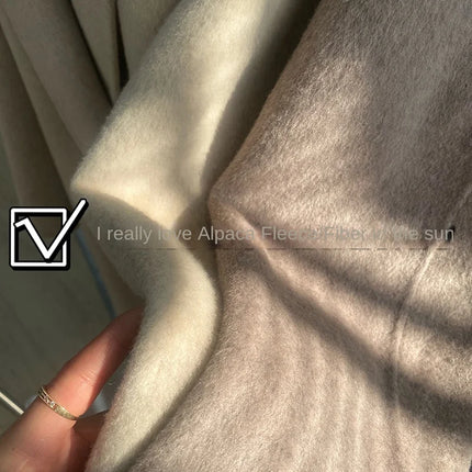 Women And Men Unisex Thicken Warm X-long Alpaca Woolen Overcoat Winter Cashmere Wool Maxi Loose Coat Oversize Cloak Outsize