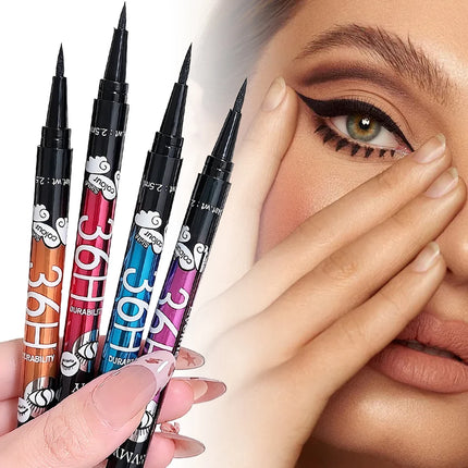 0.01mm Ultra Fine Liquid Eyeliner Pen Waterproof SmudgeProof Fast Drying Eyeliner Cotton Tip Long Lasting Black Eye Liner Makeup