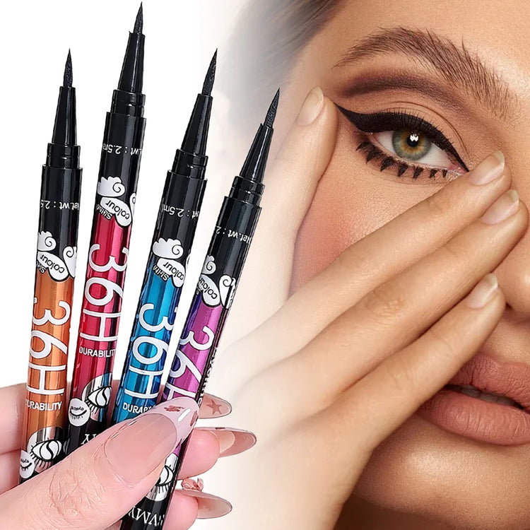 0.01mm Ultra Fine Liquid Eyeliner Pen Waterproof SmudgeProof Fast Drying Eyeliner Cotton Tip Long Lasting Black Eye Liner Makeup