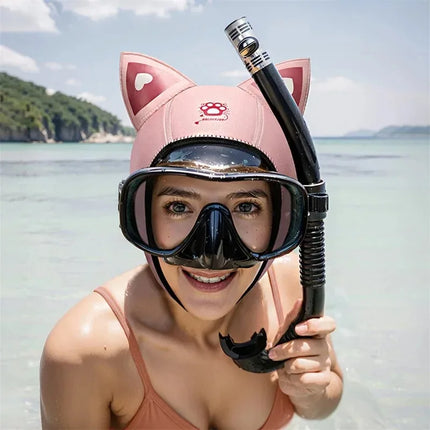 Cat Ear Diving Hood 3mm Neoprene Wetsuit Hood Cute Women's Swimming Cap for Surfing Snorkeling Water Sports Surf Diving Hat