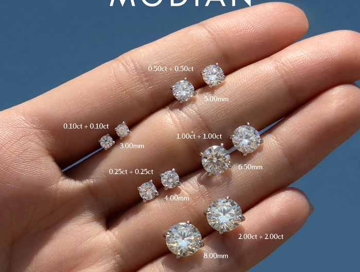 MODIAN 5 Sizes D Color Moissanite Earrings 925 Sterling Silver Sparkling Luxury Stud Earrings For Women Wedding Fine Jewelry PlatiNum