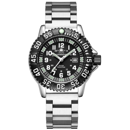 ADDIESDIVE 44mm Men's  Wrist Watch 50m Water Resistant Large Luminous Dial Date Display Stainless Steel Men's Quartz Watch