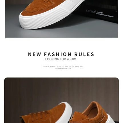 Men's Vulcanized Shoes Fashion Casual Sneakers Lace Up Platform Shoe High Quality Suede Casual Shoes for Men Sneakers Man Shoes