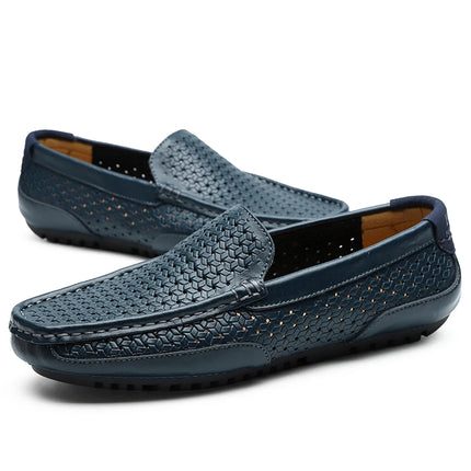 Scarpe casual da uomo di marca di lusso estiva Mocassini da uomo in vera pelle morbida Mocassini Designer italiano Scarpe da barca traspiranti