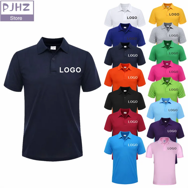 Polo casual estiva Polo personalizzata traspirante economica per società personale Polo da lavoro con ricamo con stampa logo personalizzato