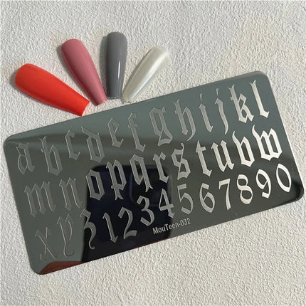 Gothic Cross Nail Stamping Plate Dark Rosary Cross Stainless Steel Punk Nail Art Stencil for DIY Manicure