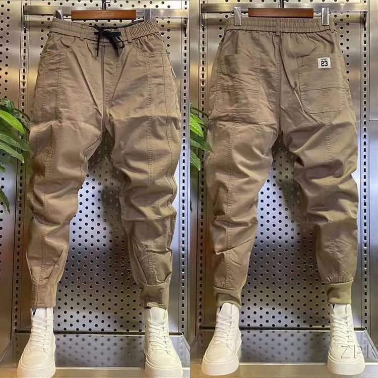 2026 Summer New Men's Casual Pants Solid Color Versatile Slimming Dad Trousers Solid Color Jogger Cargo Pant