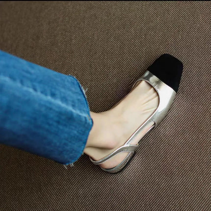 Sandali Donna Estivi 2026 Nuovi Colori Misti Ciabatte Slip-on Oro Tacco Basso Sgback Stile Romano Scarpe Casual Basse da Ragazza