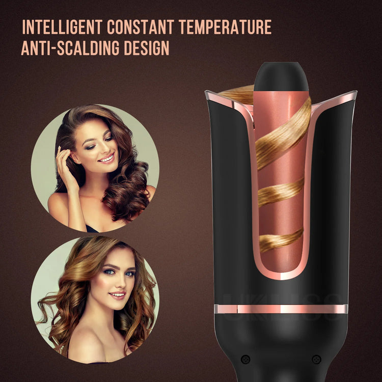 Automatic Hair Curler-123, Auto Hair Curling Iron Ceramic Rotating Air Curler, Air Spin Wand Styler Curl Machine Magic Hair Curler Portable