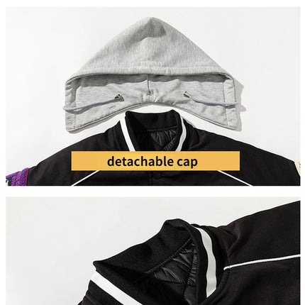 Winter Varsity Jacket Men Women Letter Badge American Baseball Jacket Street Fashion Hip Hop Coat Youth Couple Clothes Blue Red