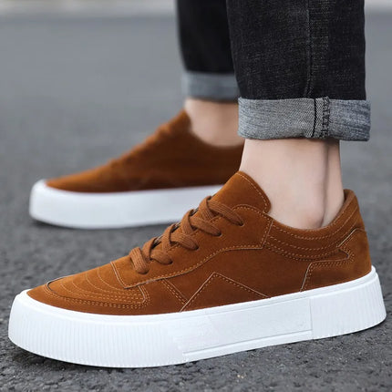 Men's Vulcanized Shoes Fashion Casual Sneakers Lace Up Platform Shoe High Quality Suede Casual Shoes for Men Sneakers Man Shoes