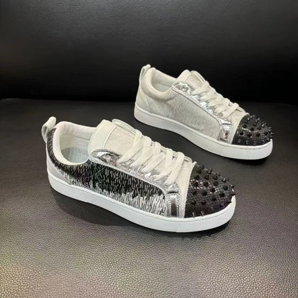 Spring Autumn New Men's Simple Casual Board Shoes Couple's Exquisite Red Bottom Anti slip Wear resistant Outdoor Running Shoes