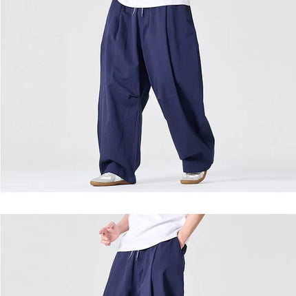 Pantaloni Casual da Uomo Primaverili in Offerta, a Vita Alta, Comodi, Stile Semplice, Tinta Unita, Vestibilità Larga, in Cotone, Gamba Dritta